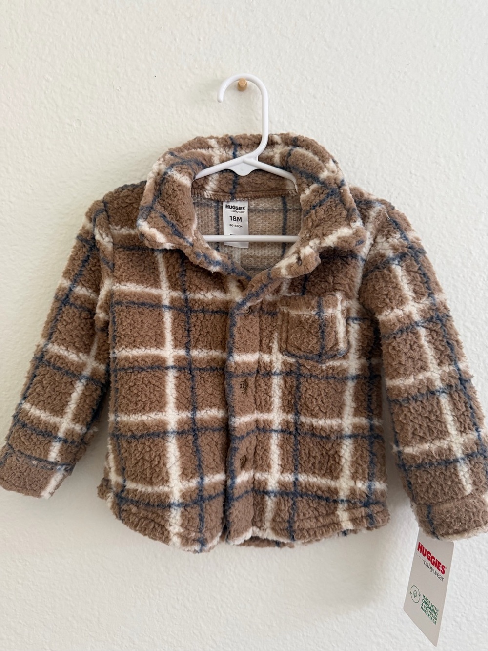 Huggies Sherpa Plaid Jacket - Brown & Cream